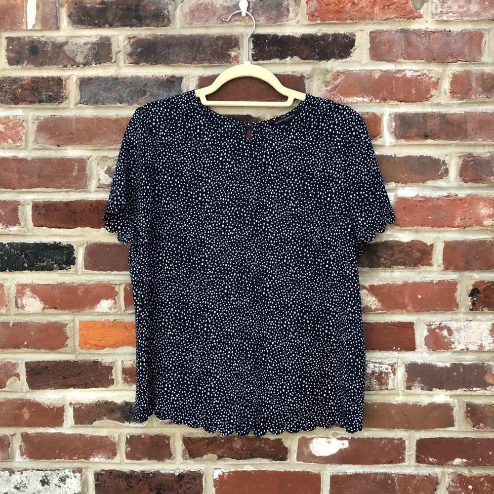 Banana Republic Scalloped Polka Dot Shirt